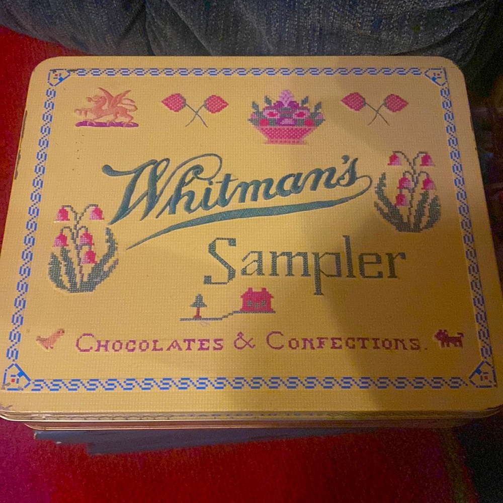 Whitman’s sampler Tin Sewing Lot